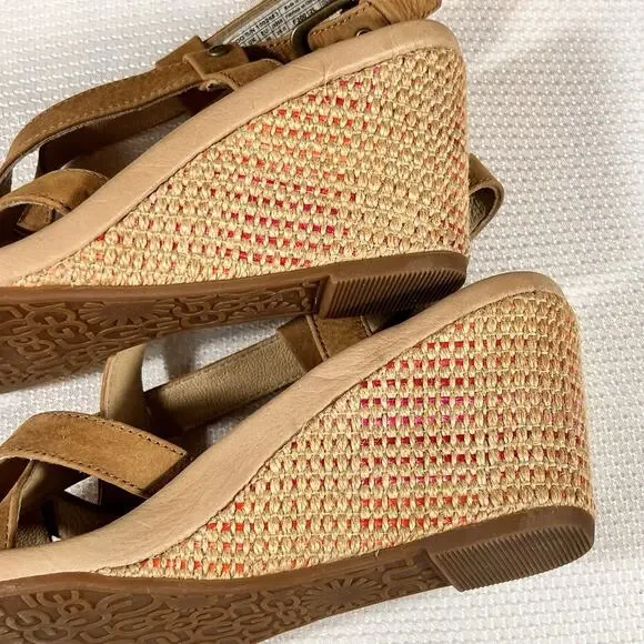 NIB Ugg Wedge High Heel Strappy Sandals Size 9 Brown Leather‎ - Picture 11 of 16